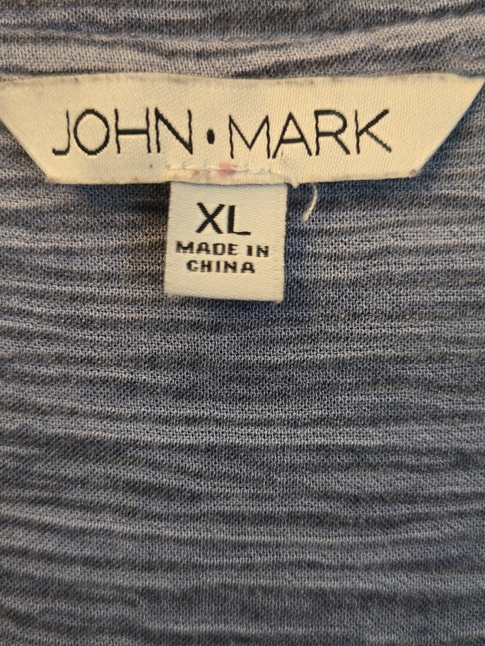 John Mark Heathered Light Blue Mixed Media XL Top - Picture 2 of 13